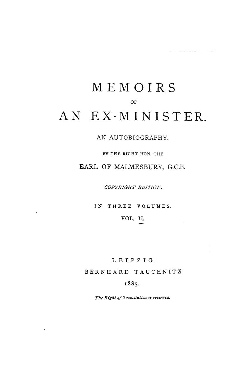 Memoirs of an ex-minister an autobiography in 3 vol. vol. 2 by 1885