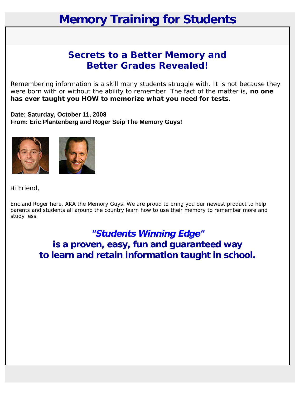 Memory Training For Students. by Best of Kuszter's Collection