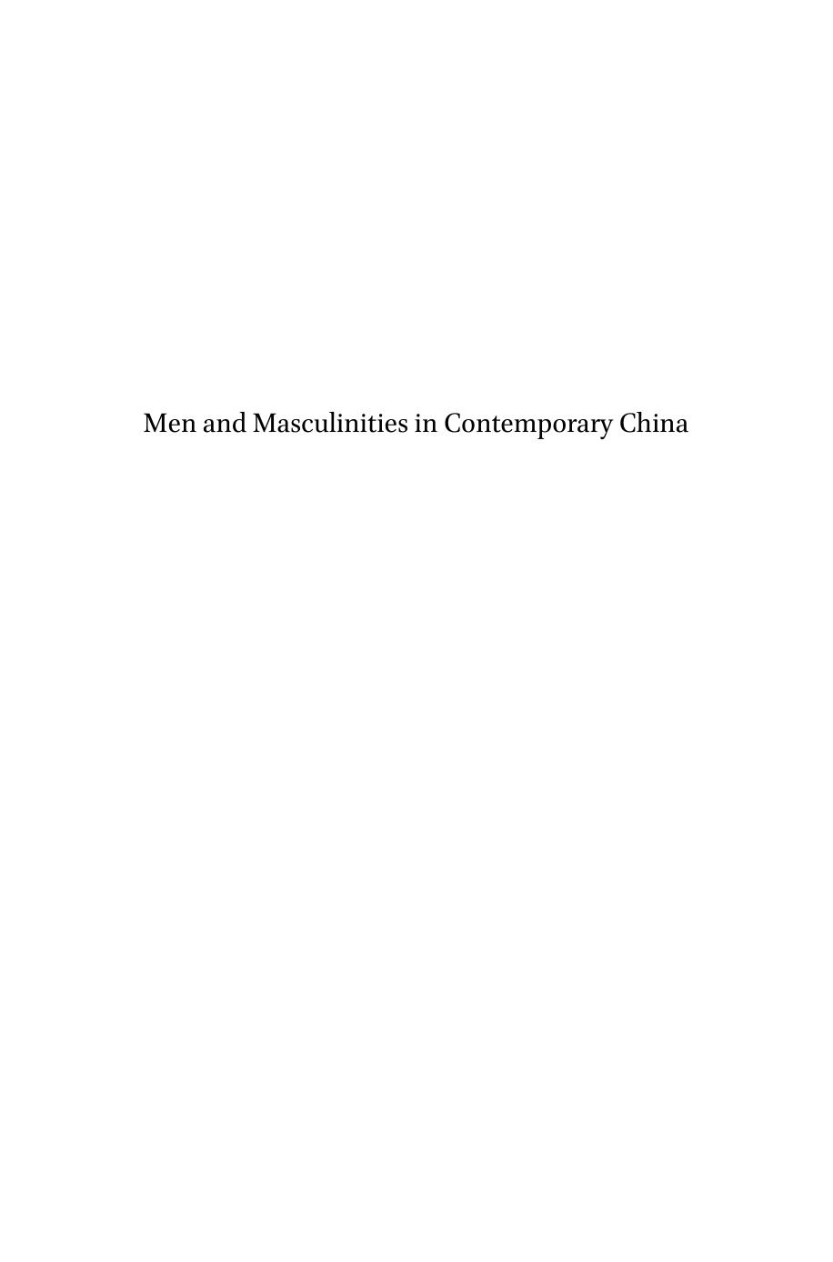 Men and Masculinities in Contemporary China by Geng Song Derek Hird