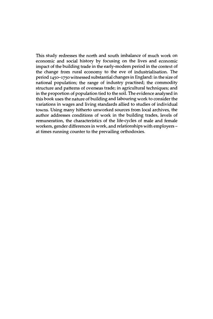 Men at Work: Labourers and Building Craftsmen in the Towns of Northern England, 1450-1750 by Donald Woodward