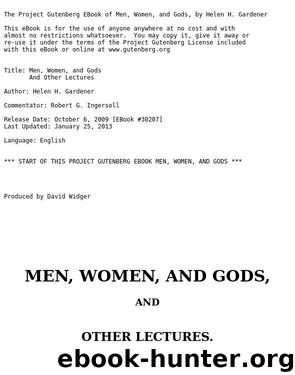 Men, Women, and Gods; and Other Lectures by Helen H. Gardener