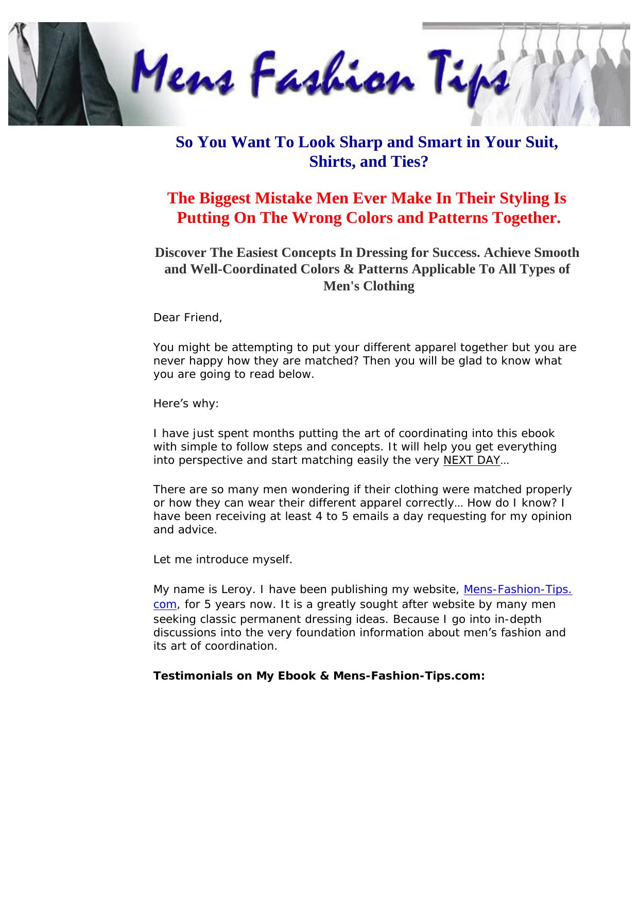 Mens Fashion Tips- Dress For Success. by Best of Kuszter's Collection