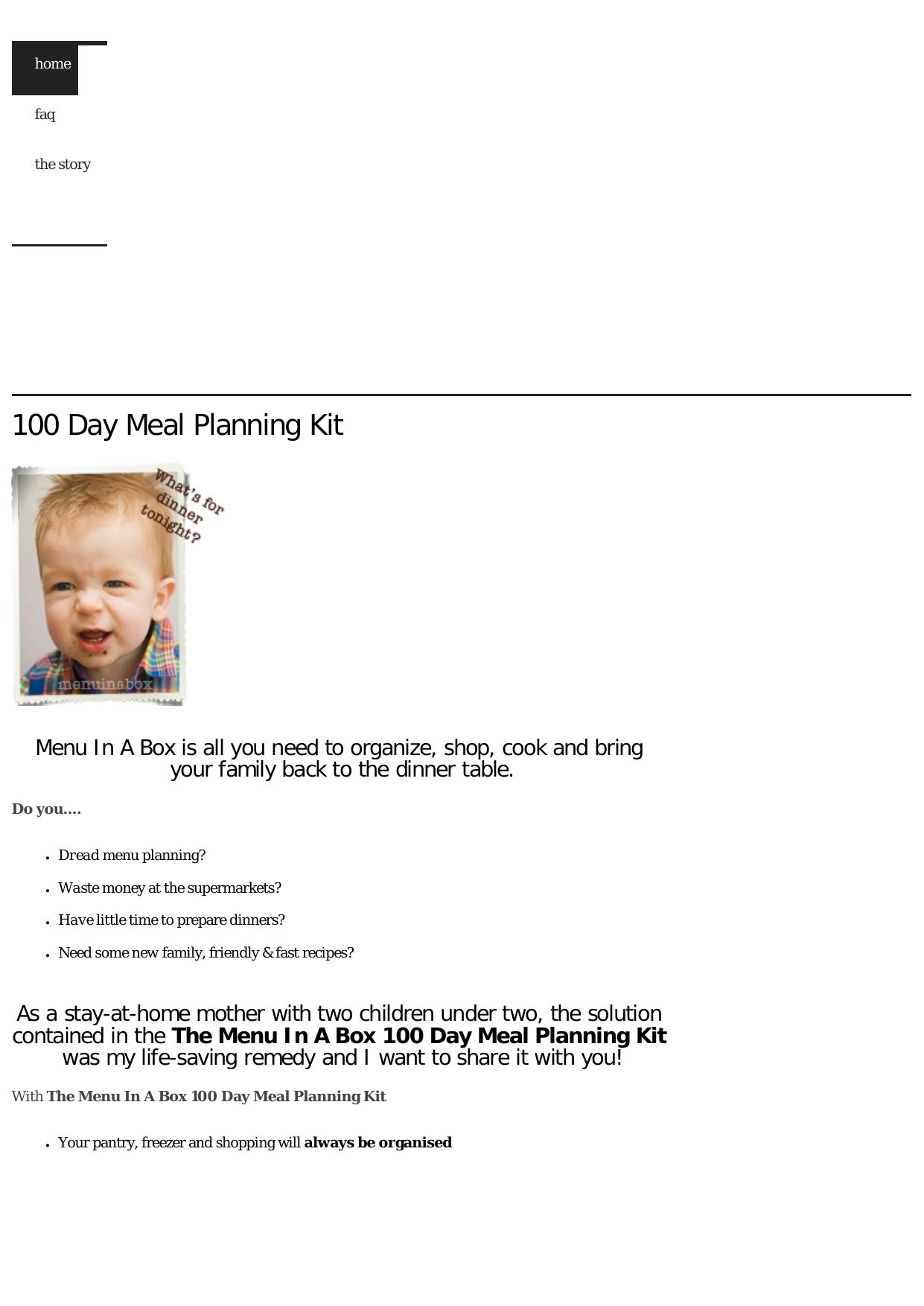 Menu In A Box 100 Day Meal Planning Kit. by Best of Kuszter's Collection