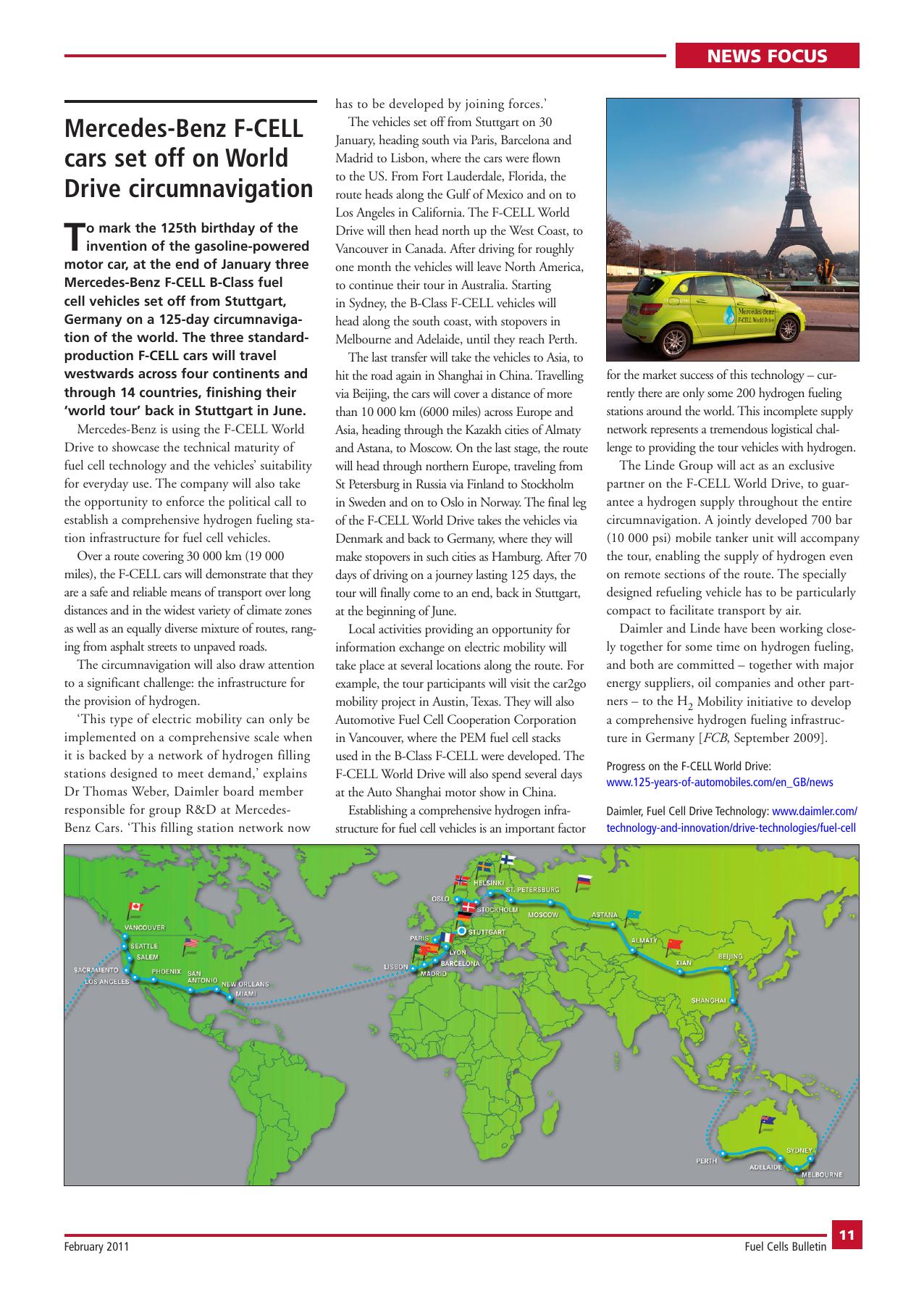 Mercedes-Benz F-CELL cars set off on World Drive circumnavigation by Unknown