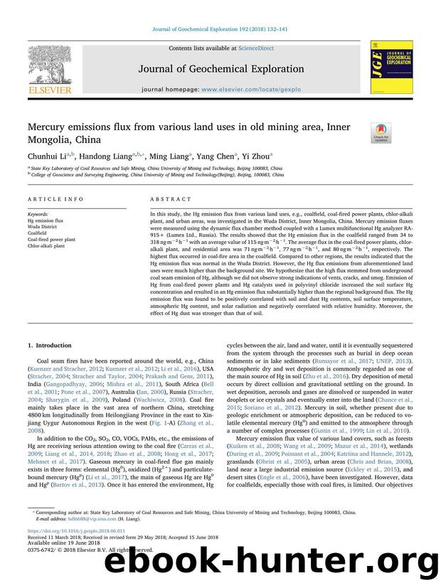 Mercury emissions flux from various land uses in old mining area, Inner Mongolia, China by Chunhui Li & Handong Liang & Ming Liang & Yang Chen & Yi Zhou