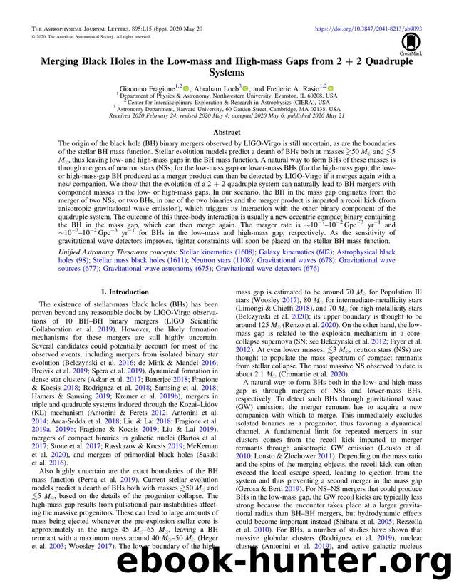 Merging Black Holes in the Low-mass and High-mass Gaps from 2 + 2 Quadruple Systems by Giacomo Fragione & Abraham Loeb & Frederic A. Rasio