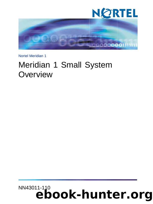 Meridian 1 Small System Overview by Nortel