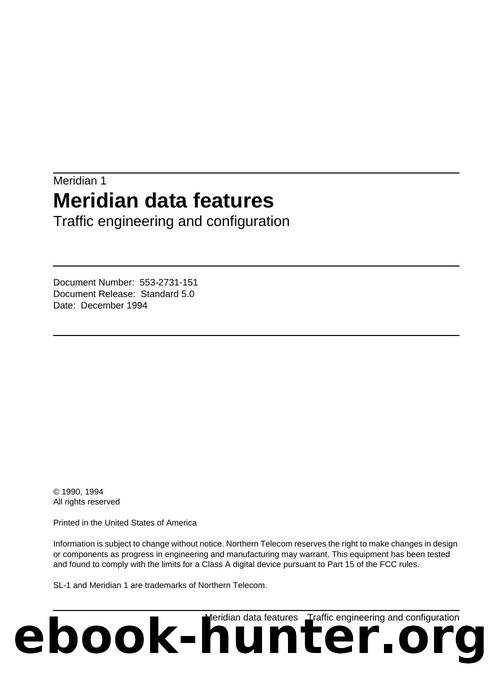 Meridian Data Features Traffic engineering and configuration by Unknown