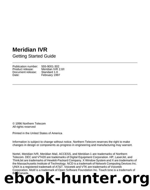 Meridian IVR Getting Started Guide by Unknown