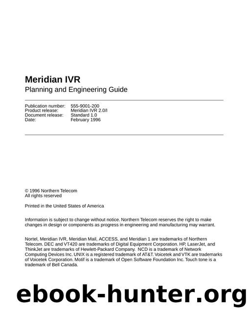 Meridian IVR Planning and Engineering Guide by Unknown