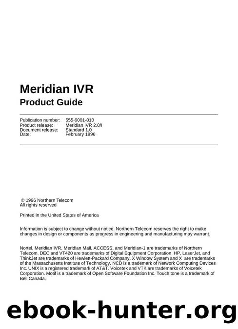 Meridian IVR Product Guide by Unknown