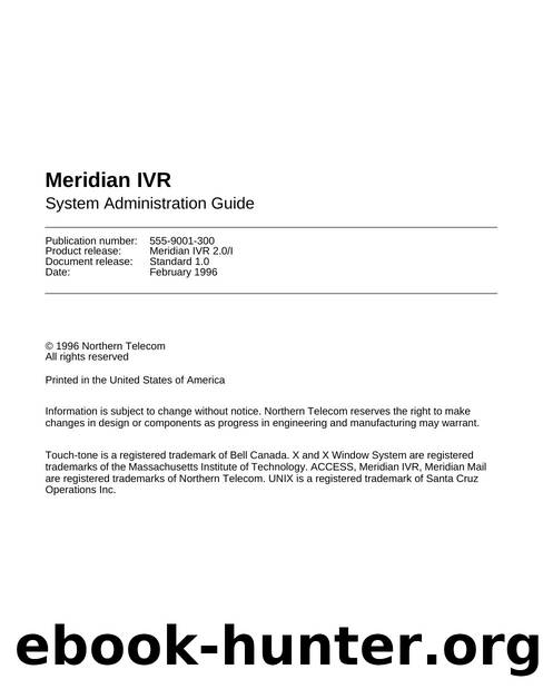 Meridian IVR System Adminsitration Guide by Unknown
