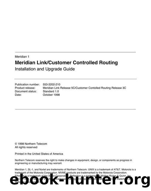Meridian LinkCustomer Controlled Routing Installation and Upgrade Guide by Unknown