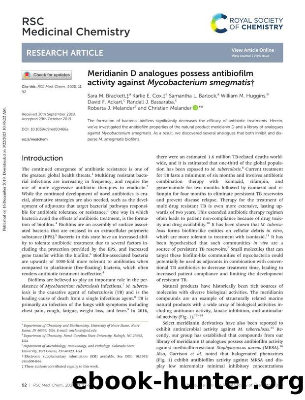 Meridianin D analogues possess antibiofilm activity against Mycobacterium smegmatis by unknow