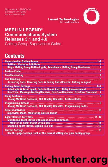 Merlin Legend R3-1 & R4-0 Calling Group Supervisor Guide by EZ Manuals