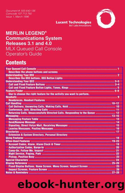 Merlin Legend R3-1 & R4-0 MLX Queued Call Console Operator by EZ Manuals