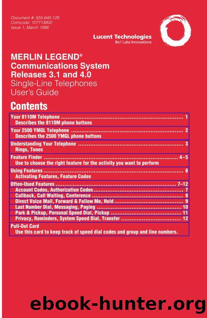 Merlin Legend R3-1 & R4-0 Single-Line Telephones User Guide by EZ Manuals