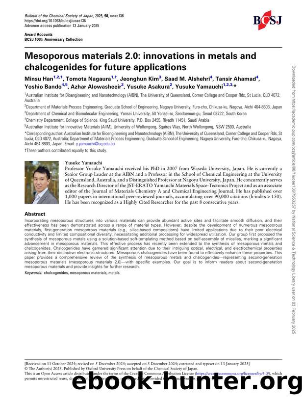 Mesoporous materials 2.0: innovations in metals and chalcogenides for future applications by unknow