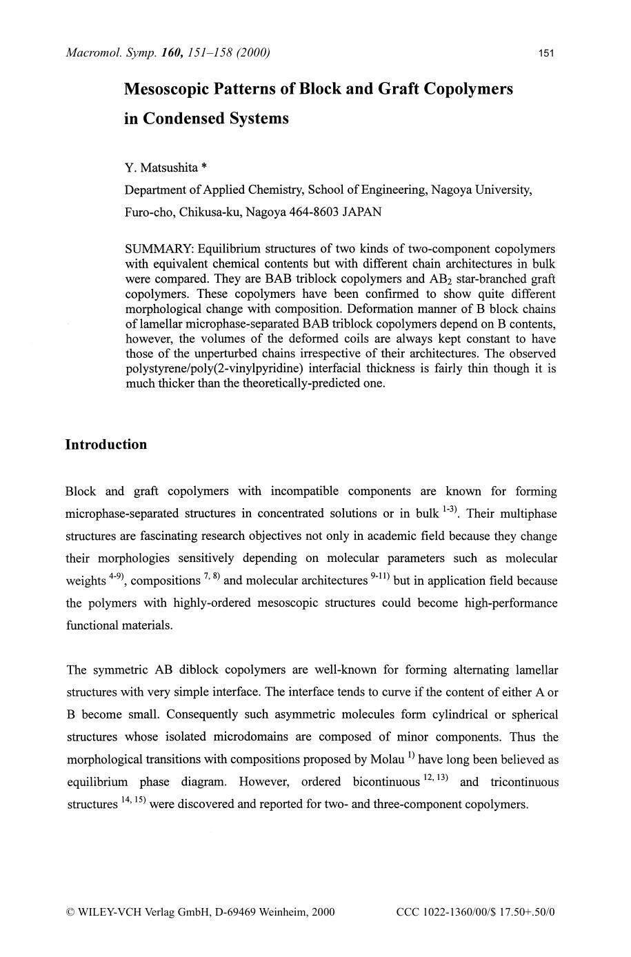 Mesoscopic patterns of block and graft copolymers in condensed systems by SOD