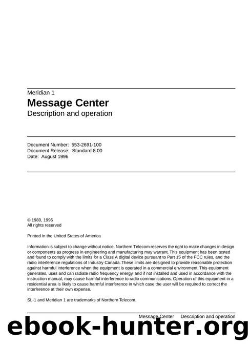 Message Center Description & Operation by Unknown