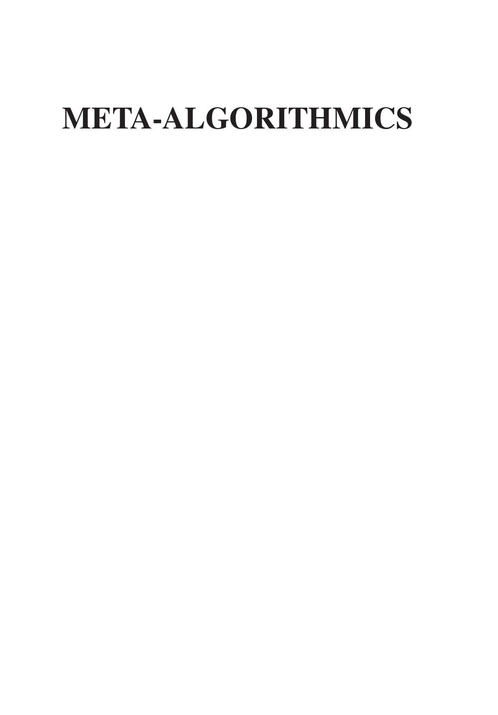Meta-algorithmics. Patterns For Robust, Low-cost, High-quality Systems by Steven J. Simske