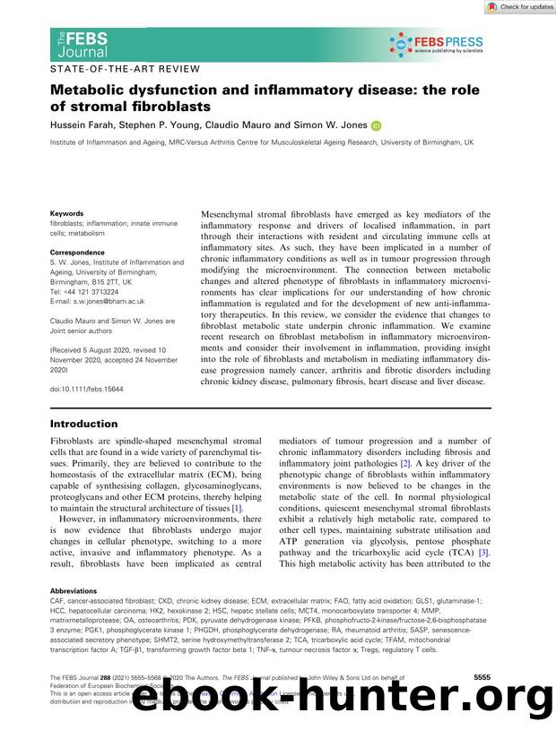 Metabolic dysfunction and inflammatory disease: the role of stromal fibroblasts by Unknown