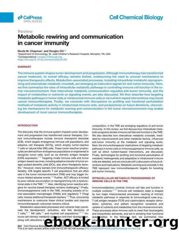 Metabolic rewiring and communication in cancer immunity by Nicole M. Chapman & Hongbo Chi