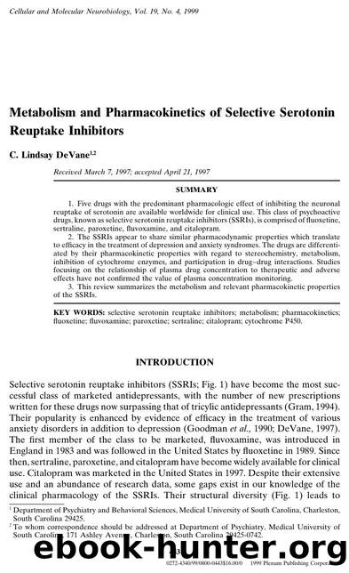 Metabolism and Pharmacokinetics of Selective Serotonin Reuptake Inhibitors by Unknown