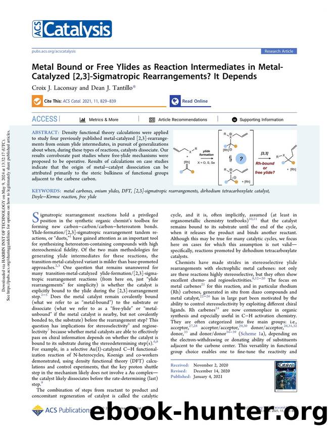 Metal Bound or Free Ylides as Reaction Intermediates in Metal-Catalyzed [2,3]-Sigmatropic Rearrangements? It Depends by Croix J. Laconsay & Dean J. Tantillo