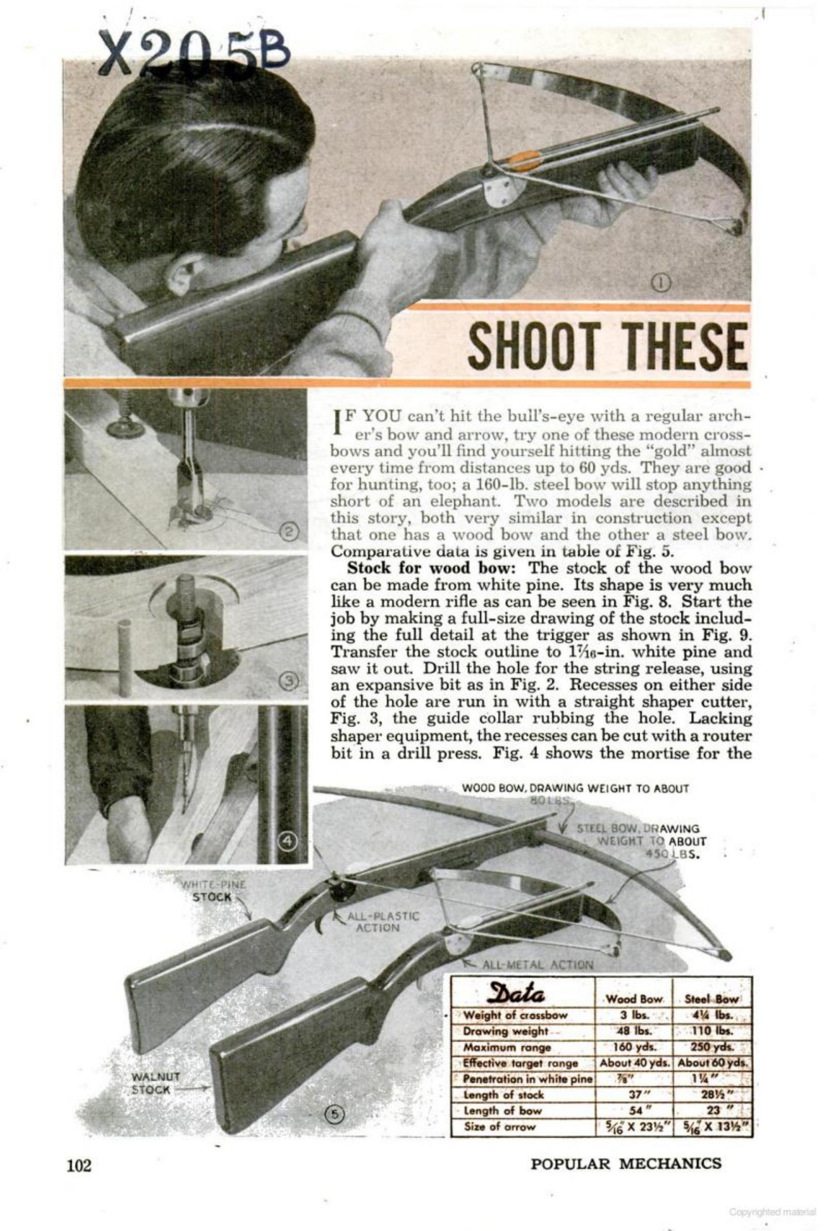 Metal Crossbow Popular Mechanics by Unknown