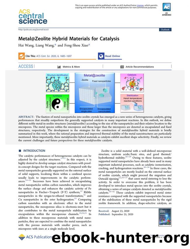 Metal@Zeolite Hybrid Materials for Catalysis by Hai Wang & Liang Wang (ORCID: 0000-0002-5826-1866) & Feng-Shou Xiao (ORCID: 0000-0001-9744-3067)
