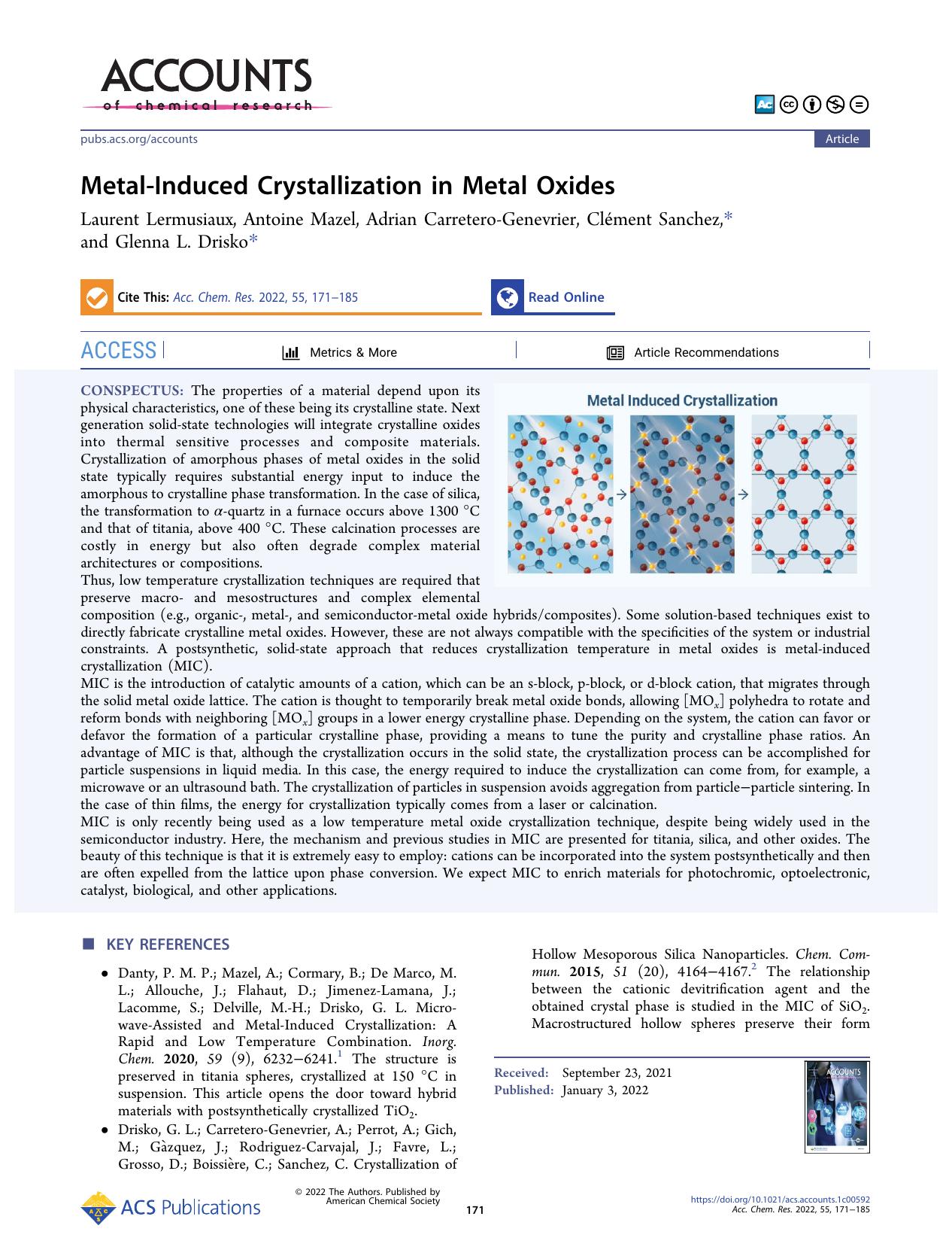 Metal-Induced Crystallization in Metal Oxides by unknow