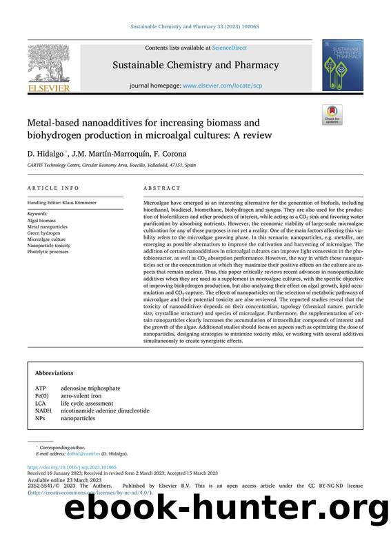 Metal-based nanoadditives for increasing biomass and biohydrogen production in microalgal cultures: A review by D. Hidalgo & J.M. Martín-Marroquín & F. Corona