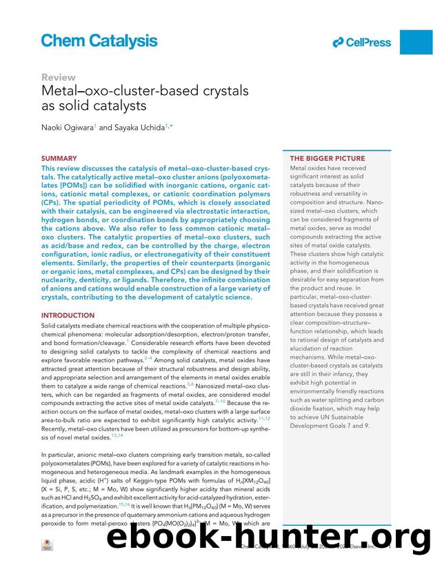 Metal-oxo-cluster-based crystals as solid catalysts by Naoki Ogiwara & Sayaka Uchida