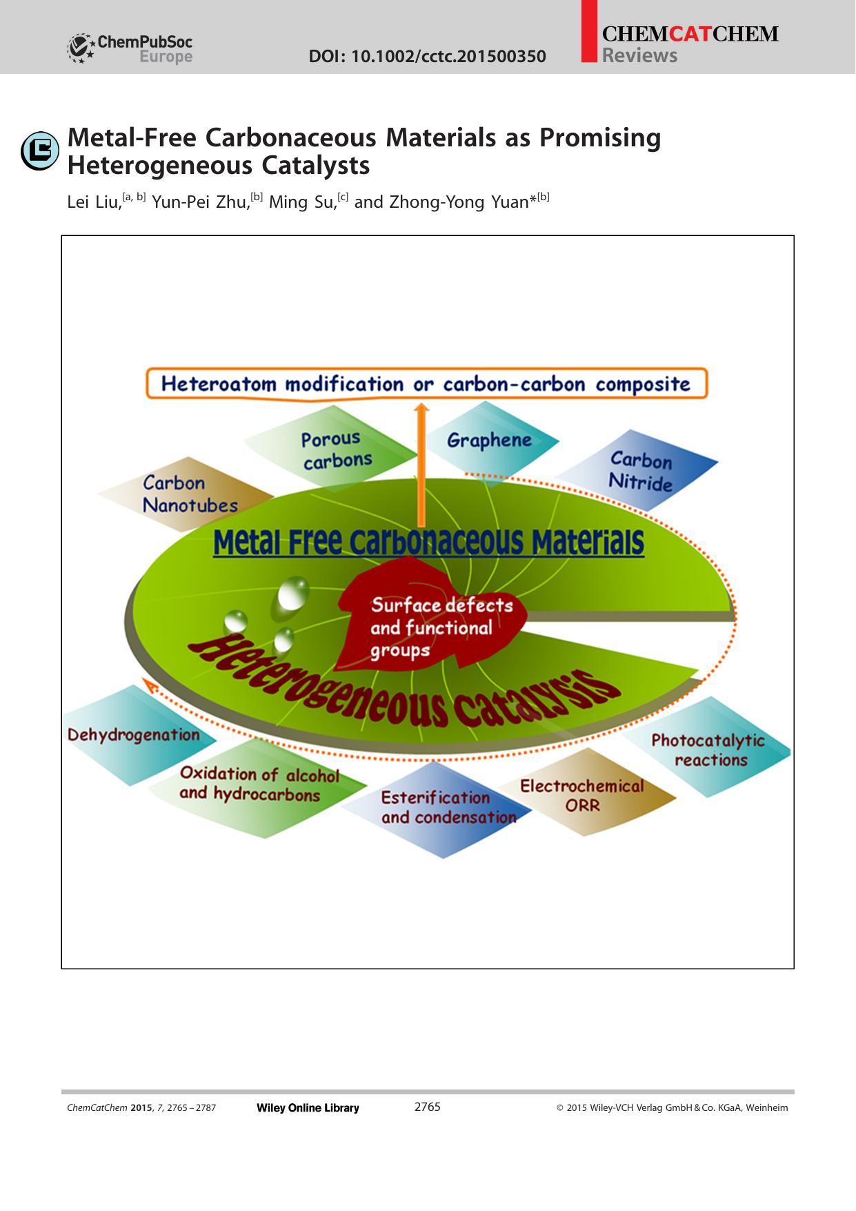 MetalFree Carbonaceous Materials as Promising Heterogeneous Catalysts by Unknown
