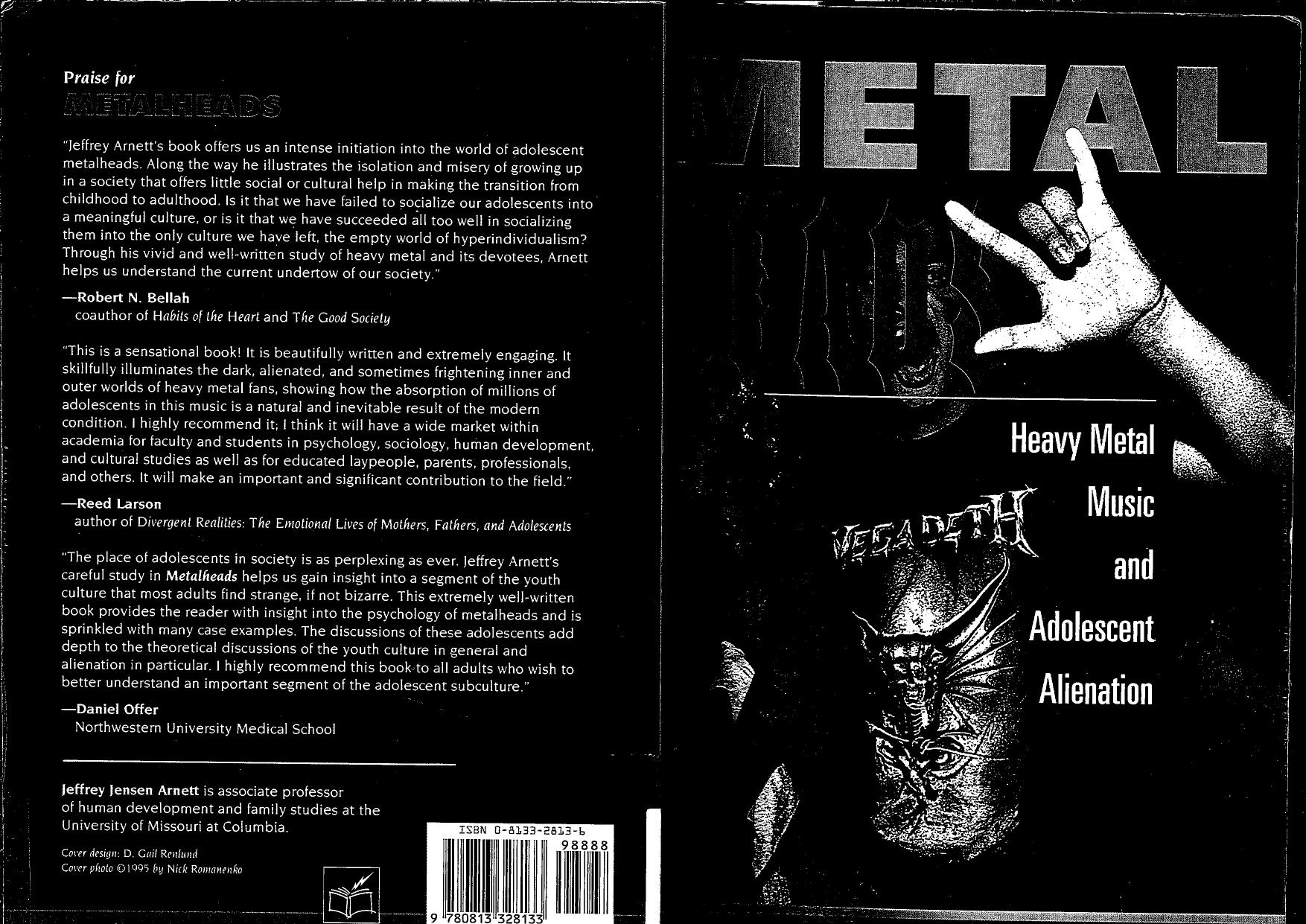 Metalheads: Heavy Metal Music And Adolescent Alienation by Jeffrey Arnett