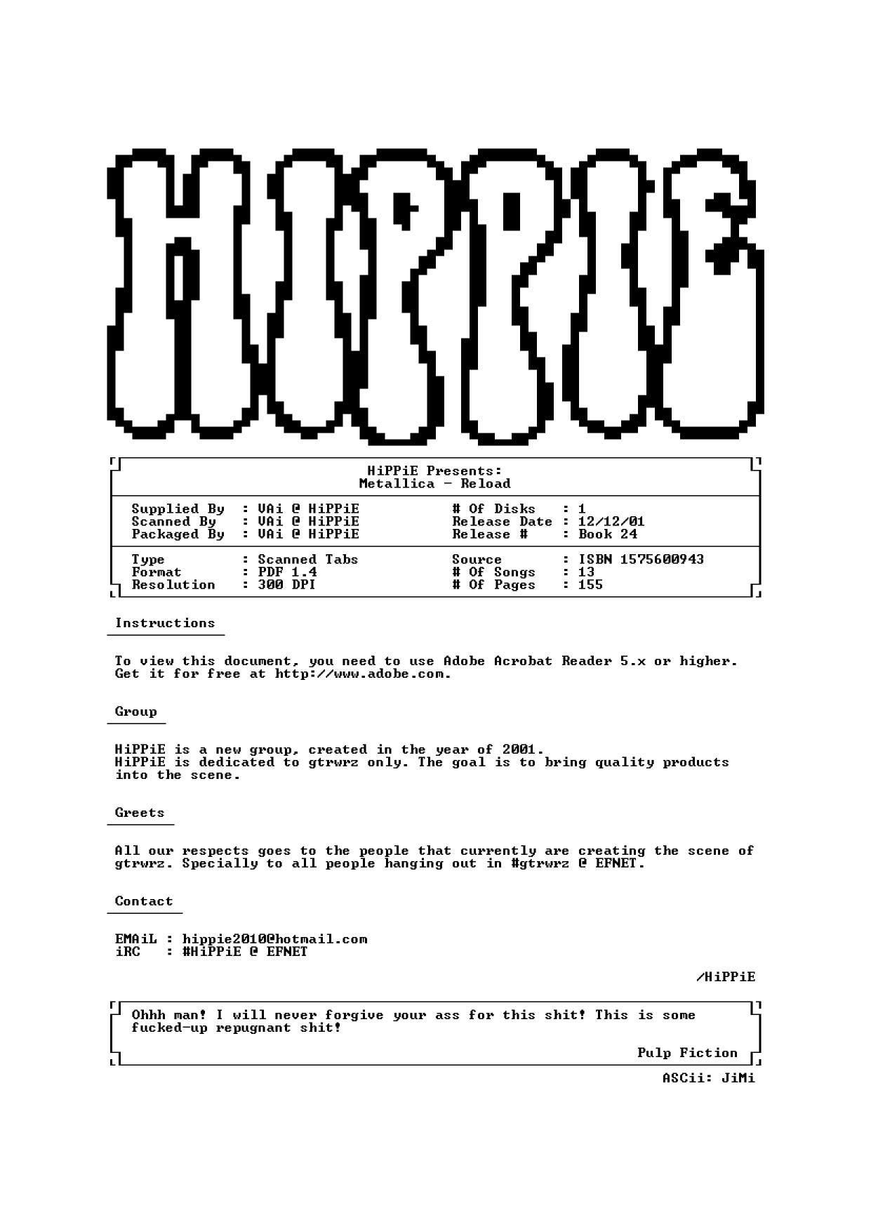 Metallica - Re-Load (Guitar Book) by Metallica