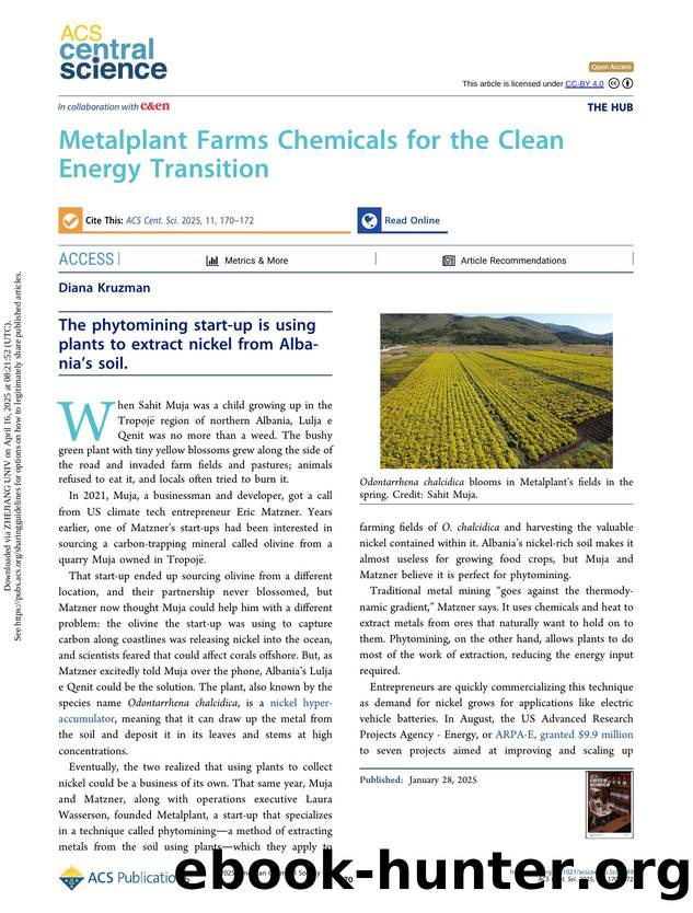 Metalplant Farms Chemicals for the Clean Energy Transition by Diana Kruzman