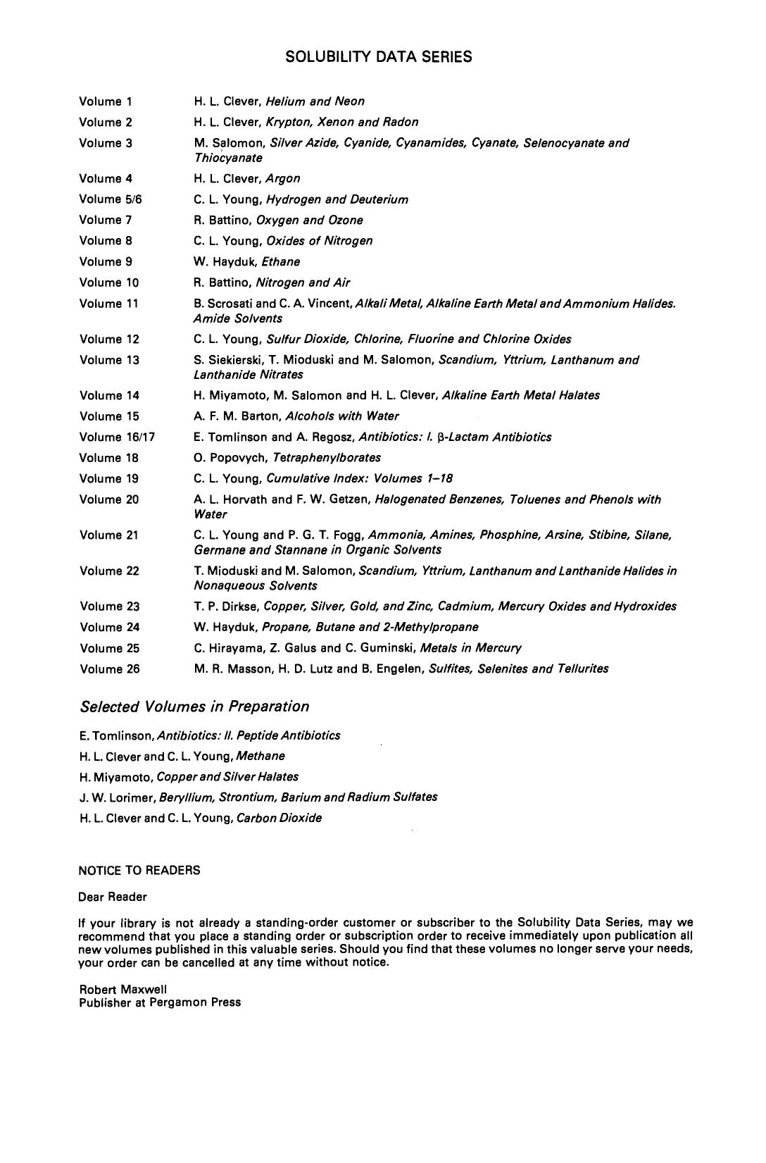 Metals in Mercury by C. Hirayama C. Guminski and Z. Galus (Eds.)