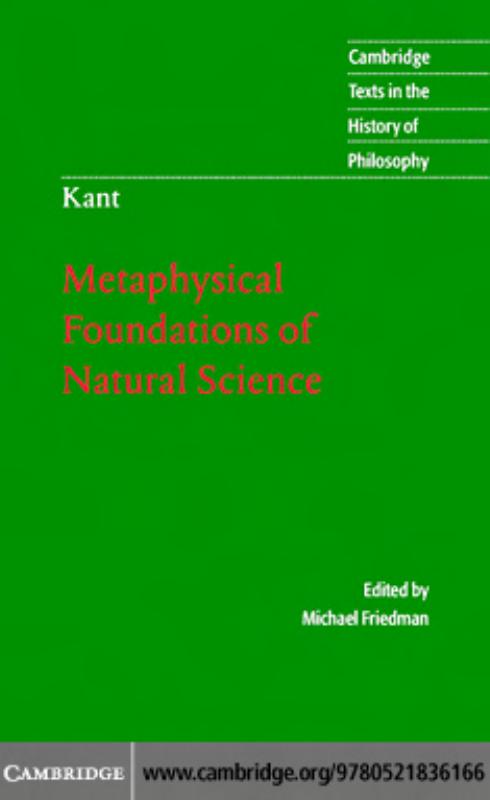 Metaphysical Foundations of Natural Science (Cambridge Texts in the History of Philosophy) by Immanuel Kant
