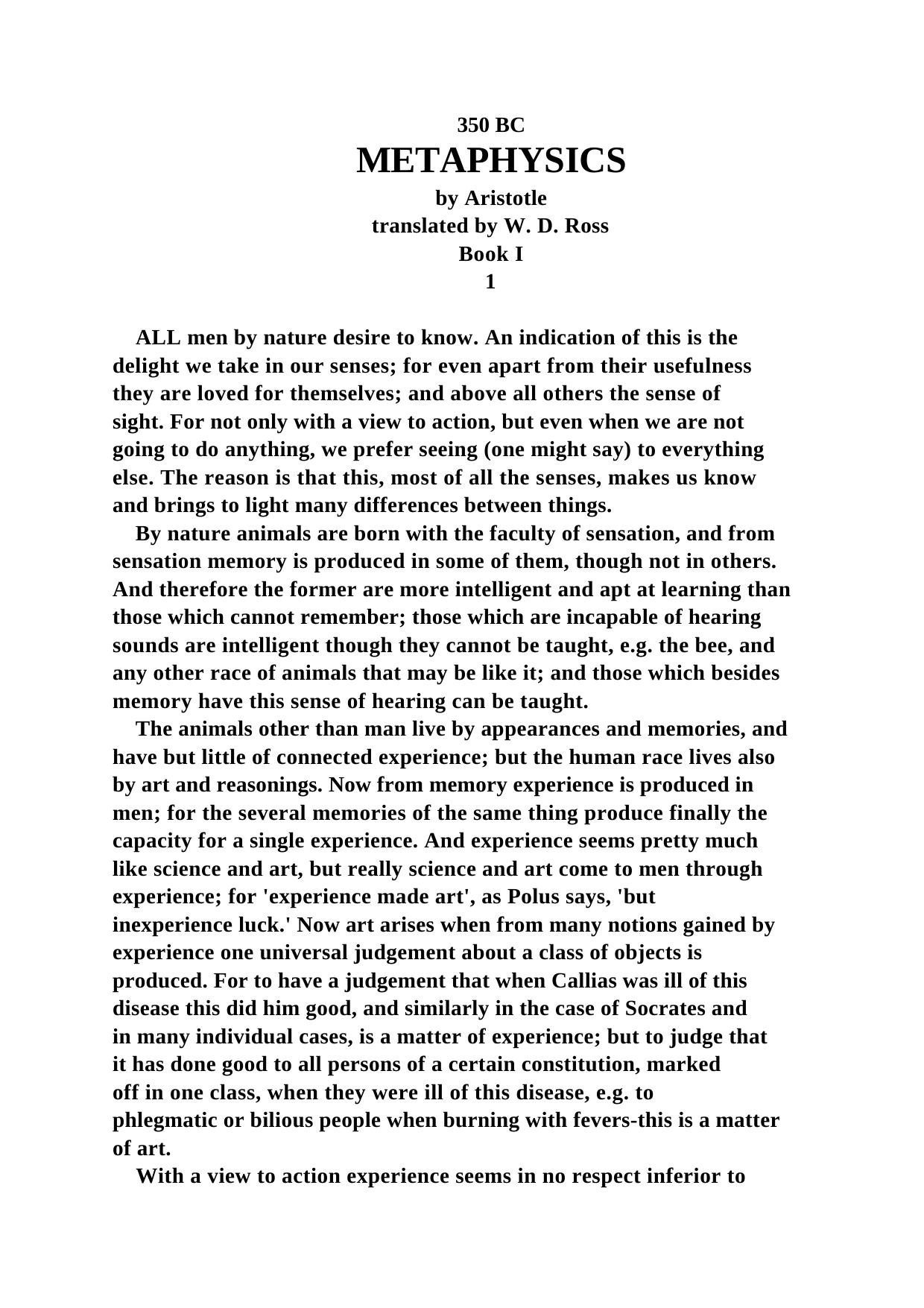 Metaphysics by Aristotle