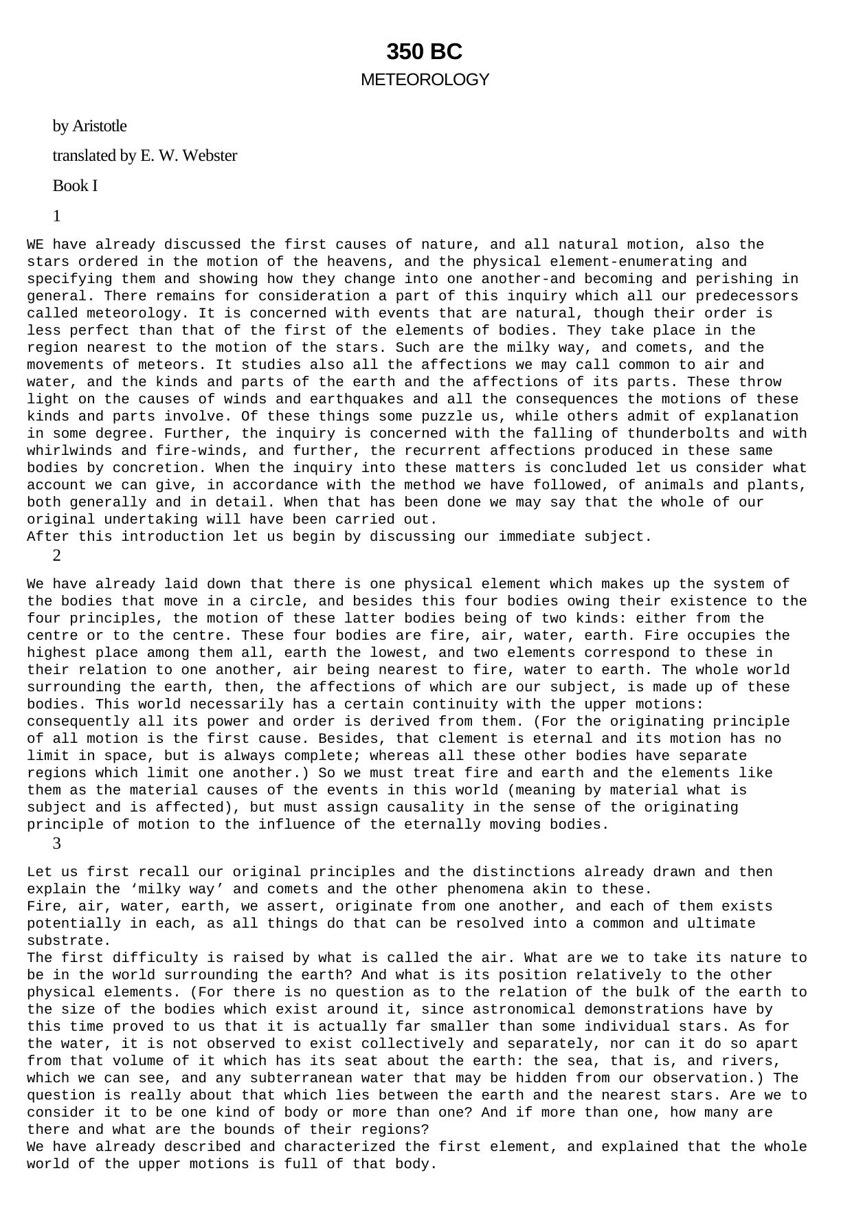 Meteorology by Aristotle