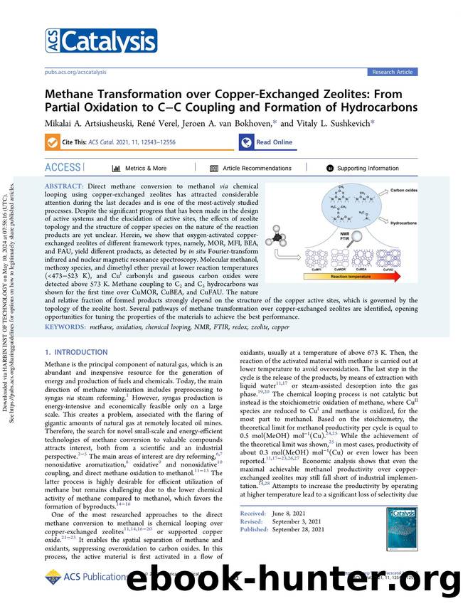 Methane Transformation over Copper-Exchanged Zeolites: From Partial Oxidation to CâC Coupling and Formation of Hydrocarbons by Mikalai A. Artsiusheuski René Verel Jeroen A. van Bokhoven & Vitaly L. Sushkevich