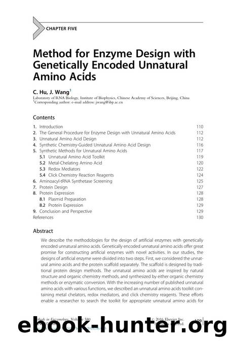 Method for Enzyme Design with Genetically Encoded Unnatural Amino Acids by C. Hu & J. Wang