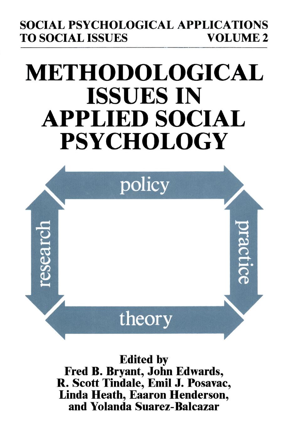 Methodological Issues in Applied Social Psychology by unknow