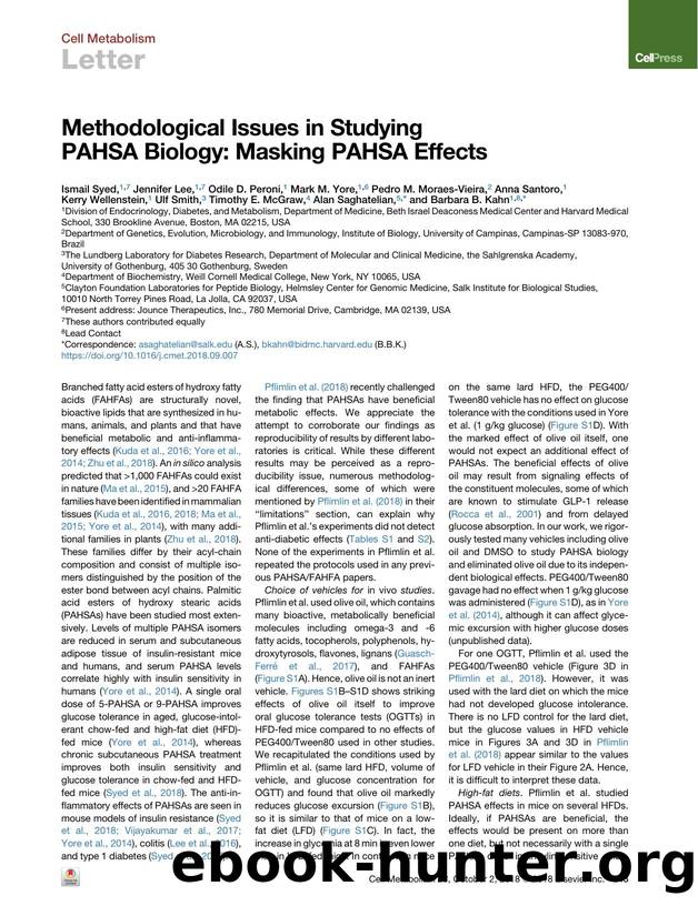 Methodological Issues in Studying PAHSA Biology: Masking PAHSA Effects by unknow