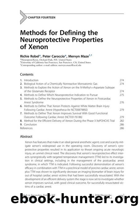 Methods for Defining the Neuroprotective Properties of Xenon by Richie Robel