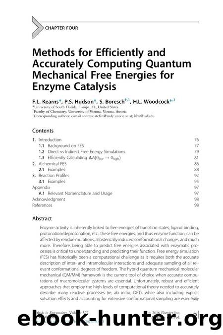 Methods for Efficiently and Accurately Computing Quantum Mechanical Free Energies for Enzyme Catalysis by F.L. Kearns & P.S. Hudson & S. Boresch & H.L. Woodcock