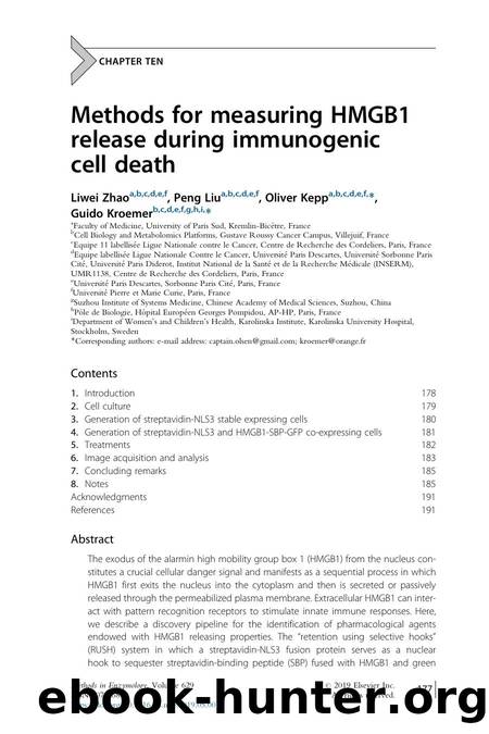 Methods for measuring HMGB1 release during immunogenic cell death by Liwei Zhao & Peng Liu & Oliver Kepp & Guido Kroemer