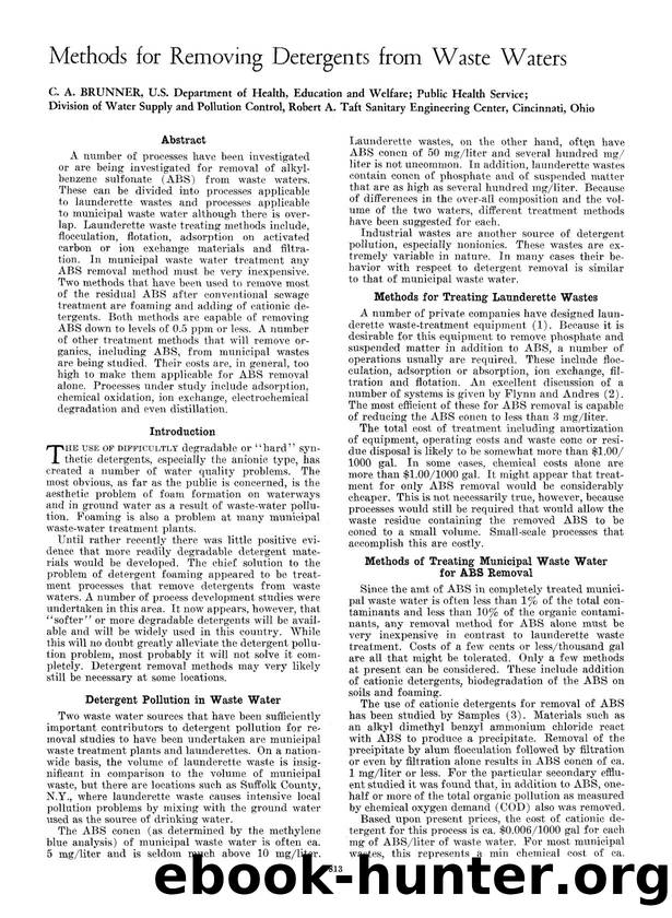 Methods for removing detergents from waste waters by Unknown